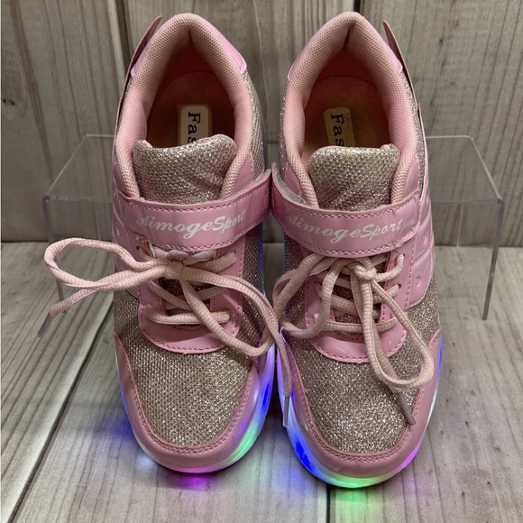 Aimoge Sport Size 36 US 4 Light Up Roller Skate Sneakers Shoes Sparkly Pink - Picture 3 of 8